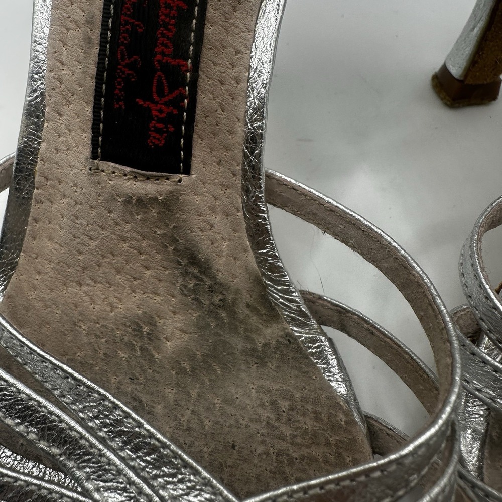 Natural Spin Strappy Tango Heels Dance Shoes Silver Women's Size 5.5 MSRP $106 - Picture 3 of 15
